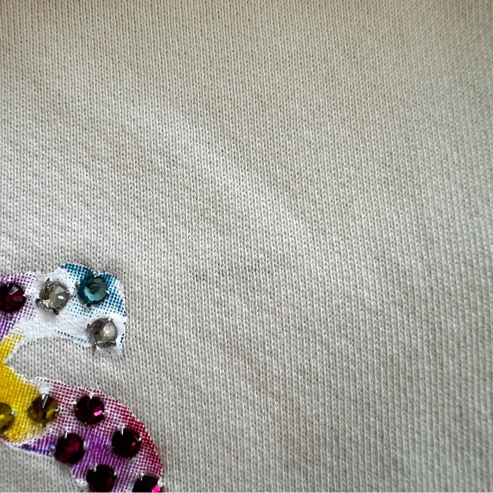 NWT Nahmias Swarovski Crystal Bunny White Cotton Crewneck Sweatshirt L - Picture 15 of 16